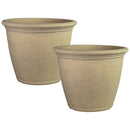 Sunnydaze Anjelica Polyresin Large Round Outdoor Planter