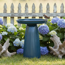 Sunnydaze Gleeful Garden Metal Outdoor Bird Bath - UV-Resistant Finish