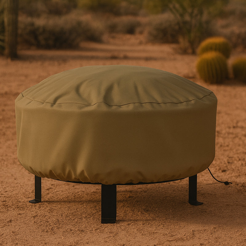 Sunnydaze Heavy-Duty Round Fire Pit Cover with Drawstring Closure
