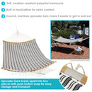 Sunnydaze 2-Person Hammock with Curved Spreader Bar - Neutral Stripe