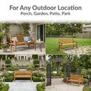 Sunnydaze 2-Person Teak Patio Bench for Outside