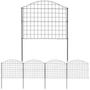 Sunnydaze 5-Piece Arched Grid Steel Decorative Garden Fence Panels - 12.5' Overall