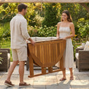 Sunnydaze Malaysian Hardwood Folding Gateleg Patio Round Dining Table