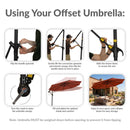 Sunnydaze 10 ft Offset Patio Umbrella with Base and Sandbag Weight
