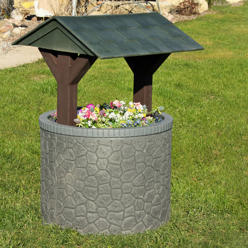 TankTop Covers Wishing Well Planter Septic Cover with Base and Roof