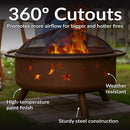 Sunnydaze 30" Cosmic Cooking Fire Pit with Grill Grate & Spark Screen