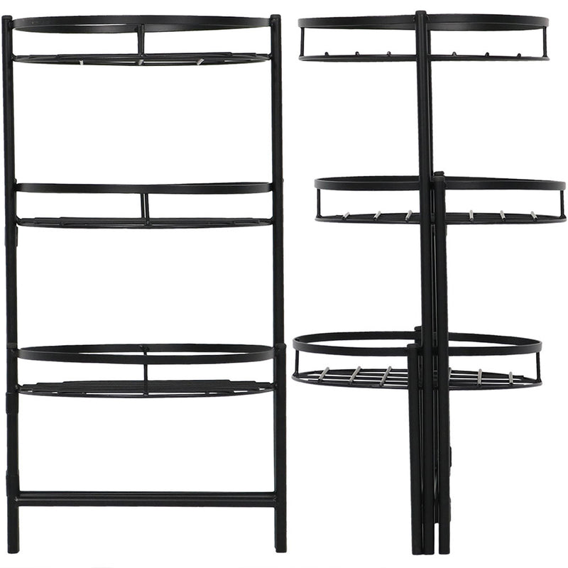 Sunnydaze Black 3-Tiered Planter Stand - 22" H - Set of Two