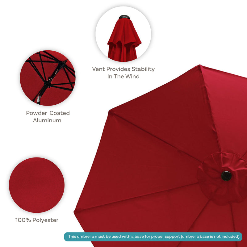 Sunnydaze Aluminum 9' Patio Umbrella with Tilt and Crank