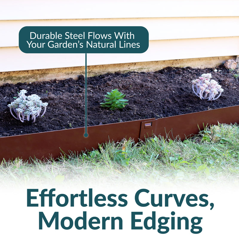 Sunnydaze Metal Landscape Edging Border - Set of 5 - 42" Sections