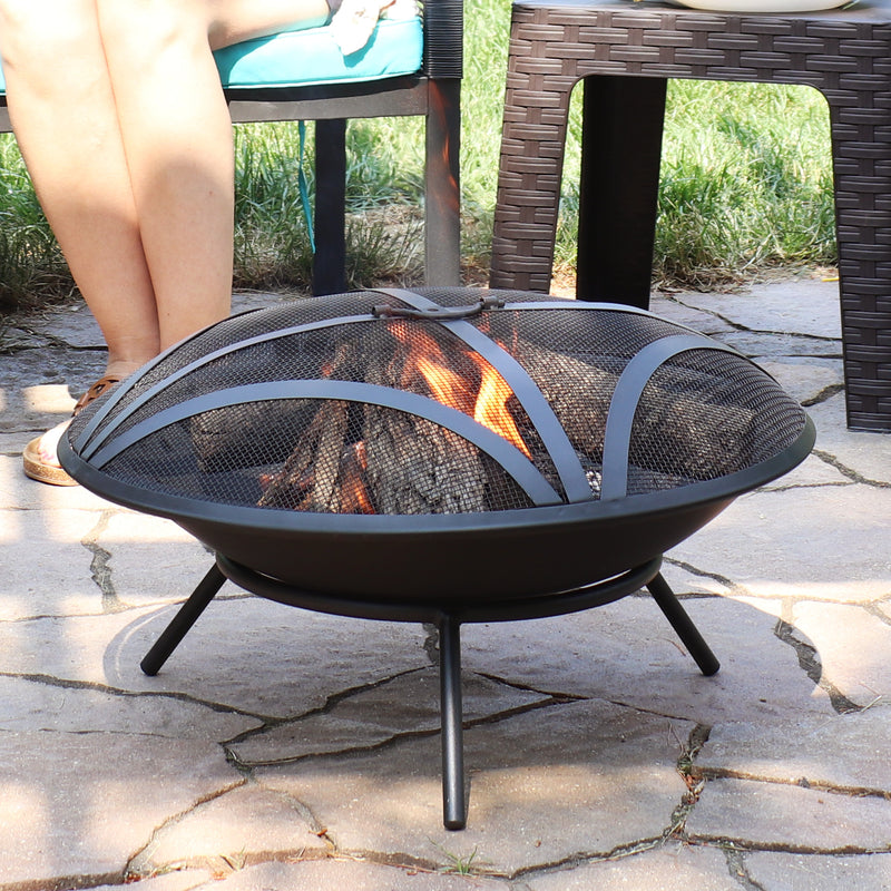 Sunnydaze Replacement Steel Fire Pit Bowl with Spark Screen