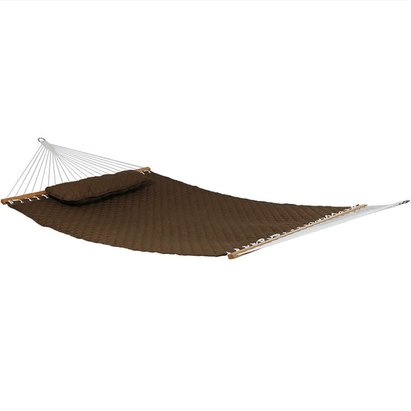 Sunnydaze 2-Person Quilted Spreader Bar Hammock Bed with Pillow