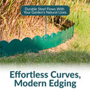 Sunnydaze Scalloped Metal Landscape Edging - Set of 5 - 41.75" Sections