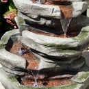 Sunnydaze Cobblestone Rock Waterfall Fountain with LED Lights - 31" H