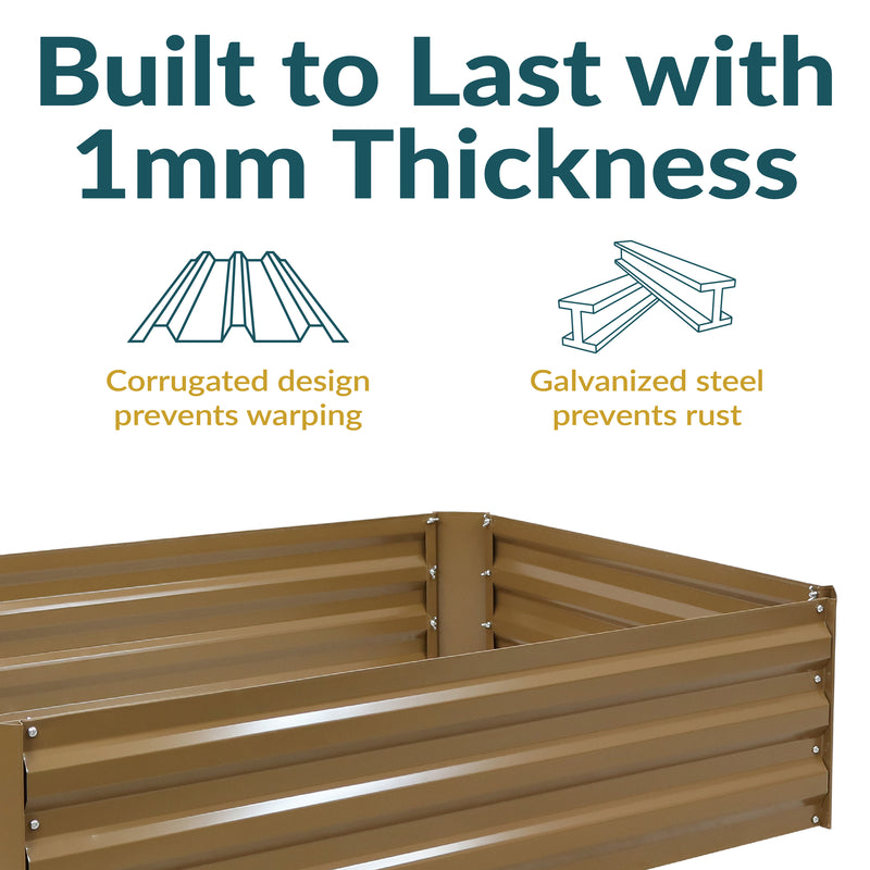 Sunnydaze Galvanized Steel Raised Garden Bed - Large Rectangle - 47"