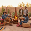 Sunnydaze 70" H Steel Outdoor Chiminea Fire Pit with Built-In Log Holder