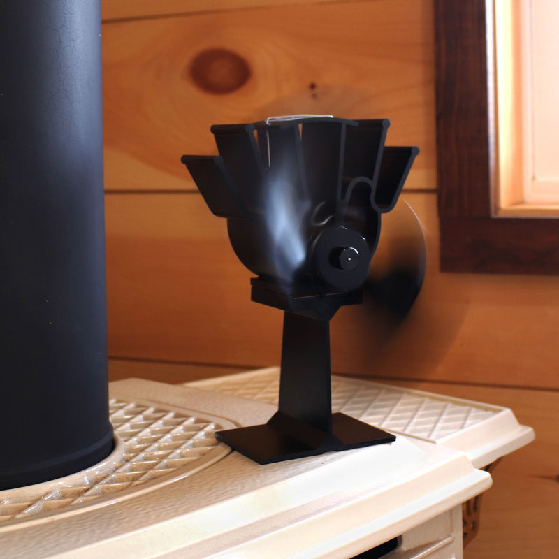Sunnydaze Heat-Powered Aluminum Eco Wood Stove Fan - 2-Blade Design