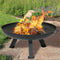 Sunnydaze Black Rustic Steel Fire Pit Bowl with Cover - 29.25"