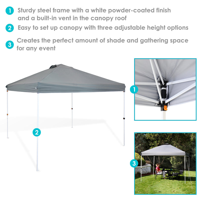 Three bullet points highlighting the main features of the pop up canopy.