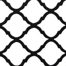 Black metal lattice detailing.