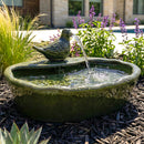 Sunnydaze Green Glazed Ceramic Solar Water Fountain - Frog
