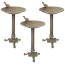 Sunnydaze Ivy and Sage Metal Bird Bath - Rustic Patina - 12.25"