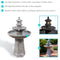 Sunnydaze 2-Tiered Pagoda Outdoor Water Fountain with LED Light - 40"