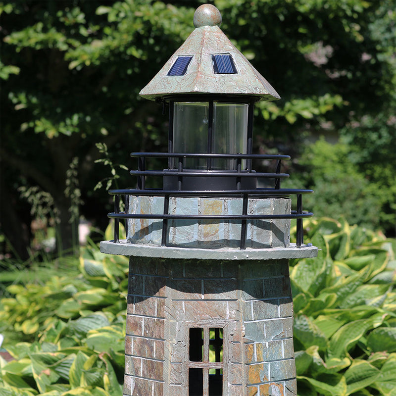 Sunnydaze Brick Solar LED Lighthouse