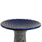 Sunnydaze Rennes Outdoor Ceramic Bird Bath - Blue Lava Finish - 22.5" H