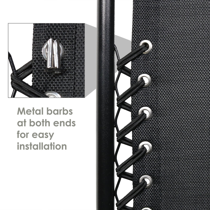Sunnydaze Zero Gravity Chair Universal Replacement Bungee Cords - Black