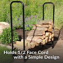 Sunnydaze Outdoor Firewood Log Rack with Cover Combo - Black