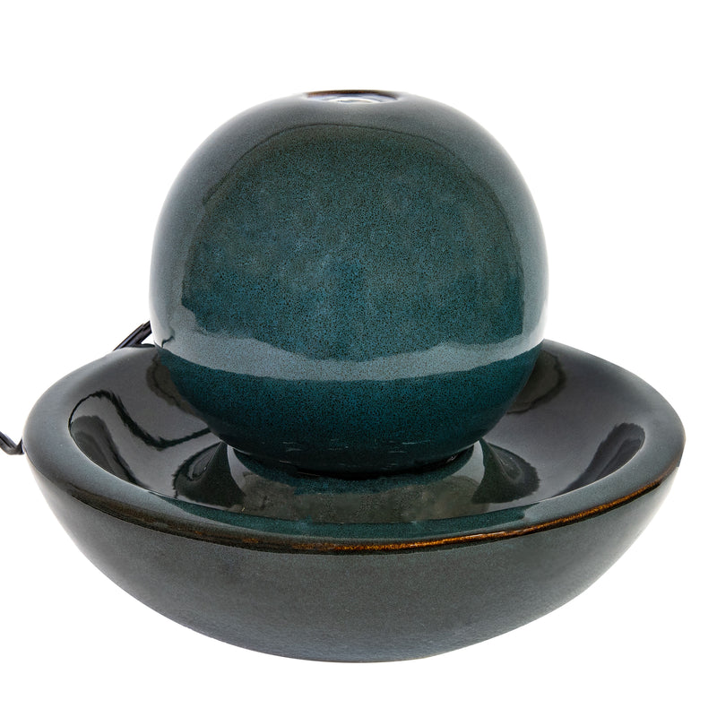 Sunnydaze Indoor Ceramic Tabletop Water Fountain with Orb - 7-Inch