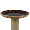 Sunnydaze Toulon Outdoor Ceramic Bird Bath - Brown Lava Finish - 24.5" H