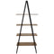 Sunnydaze 4-Tier Industrial Ladder Shelf - Brown