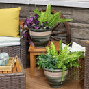 Sunnydaze Set of 2 Indoor/Outdoor Purlieu Ceramic Planters - 12"