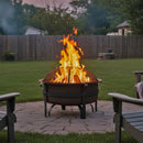 Sunnydaze 29" Cauldron Outdoor Wood-Burning Fire Pit with Spark Screen