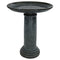 Sunnydaze Toulon Outdoor Ceramic Bird Bath - Black Mist - 24.5" H