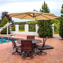 Sunnydaze 10' Offset Patio Umbrella with Cantilever and Cross Base