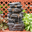 Sunnydaze Grotto Falls Water Fountain with LED Lights - 24"