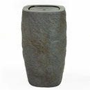 Sunnydaze Cylinder Bubble Outdoor Water Fountain with LED Light