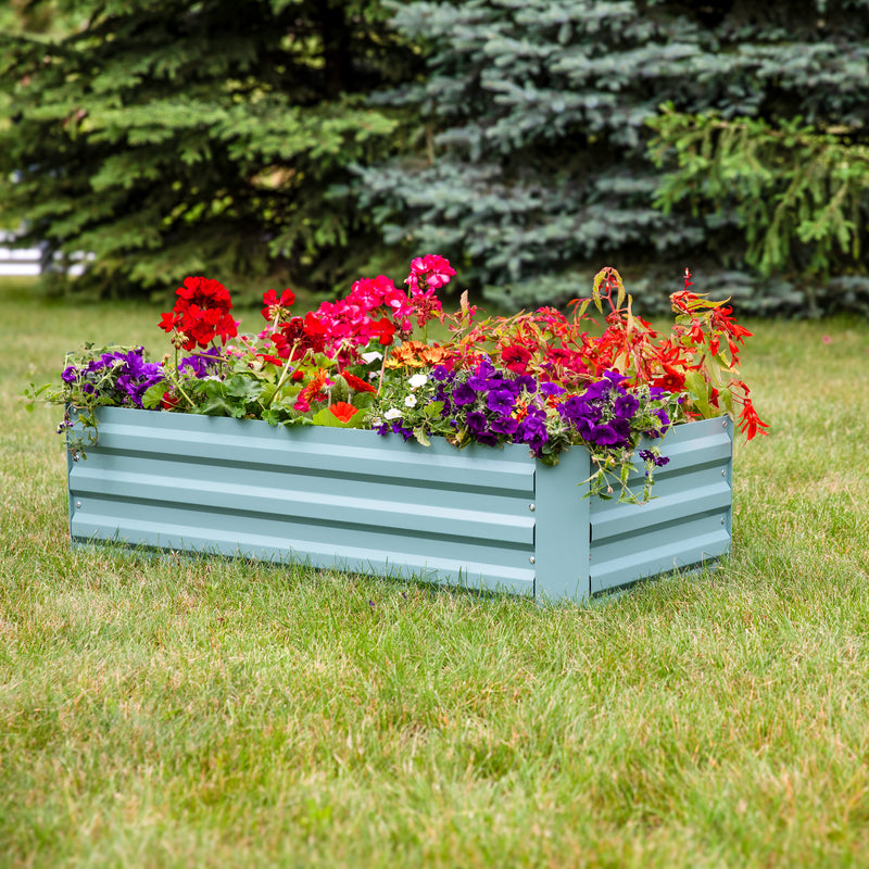 Sunnydaze Galvanized Steel Raised Garden Bed