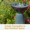 Sunnydaze Gathering Birds Ceramic Outdoor Fountain with LED Lights - 28.25"