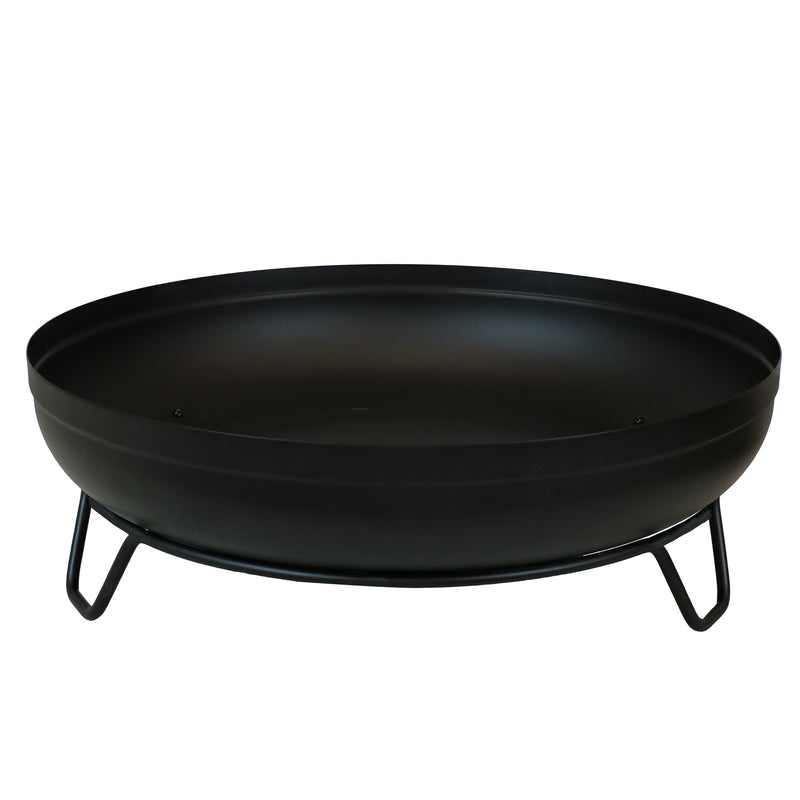 Sunnydaze Black Steel Outdoor Wood-Burning Fire Pit Bowl with Stand - 23"