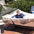 Sunnydaze Woven Double Hammock with Spreader Bars