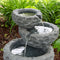 Sunnydaze 3-Tier Chiseled Basin Solar Powered Fountain for Garden, Patio, Yard or Balcony - Polyresin