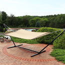 Sunnydaze 2-Person Soft-Spun Polyester Rope Hammock with Stand