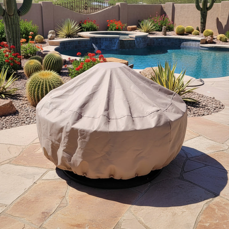Sunnydaze Heavy-Duty Round Fire Pit Cover with Drawstring Closure