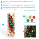 Sunnydaze Holly Jolly 50pc Christmas Ornament Balls