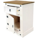 Sunnydaze Pine Nightstand with Drawer and Door - White - 26 Inches