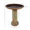 Sunnydaze Toulon Outdoor Ceramic Bird Bath - Brown Lava Finish - 24.5" H