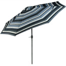 Sunnydaze Striped 9-Foot Aluminum Patio Umbrella with Push Button Tilt & Crank